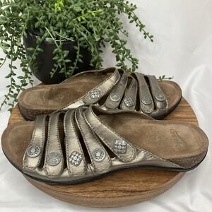 Dansko Janie Sandals Metallic Bronze Leather Adjustable Straps Size 40 US 9.5-10
